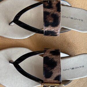 Bandolino Leopard Print Thong Sandals